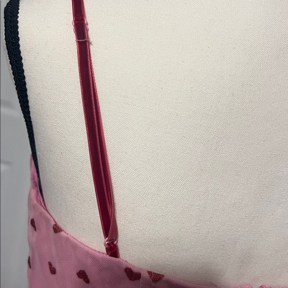 Betsey Johnson Pink Glitter Heart Tulle Dress Sz 8 Sweetheart Strapless Romantic - Picture 5 of 12